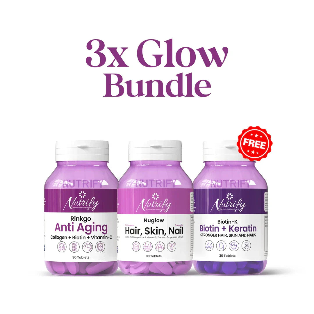 3X Glow Bundle (Rinkgo + Nuglow + Biotin-K (FREE)